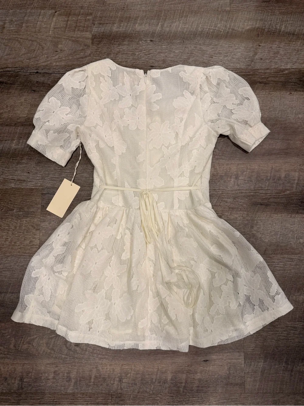 Arose Studio White Floral Lace Corset Mini Dress NWT Size Small Bridal Coquette